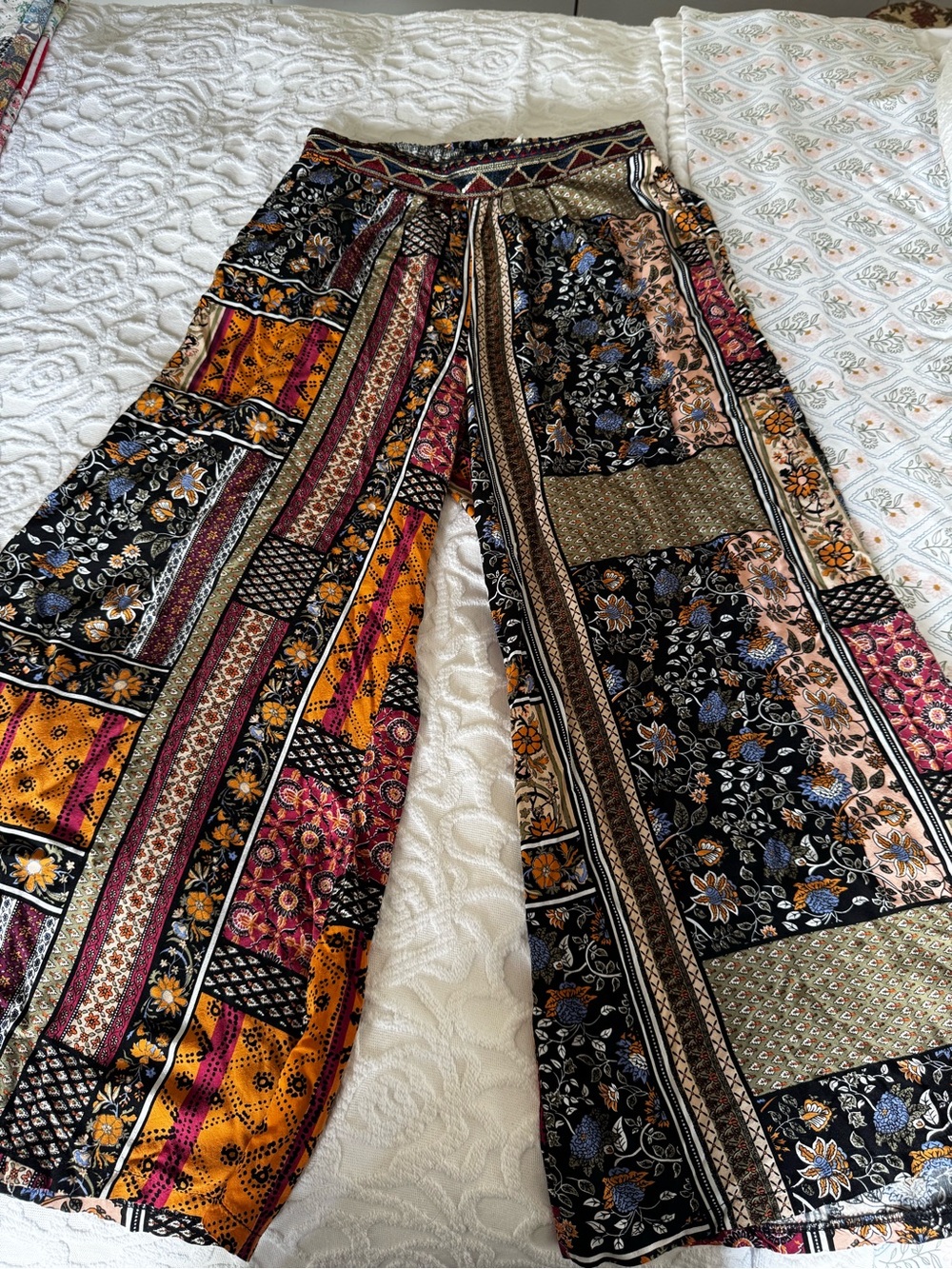 Jaase Boho Patchwork Festival Pants Size L